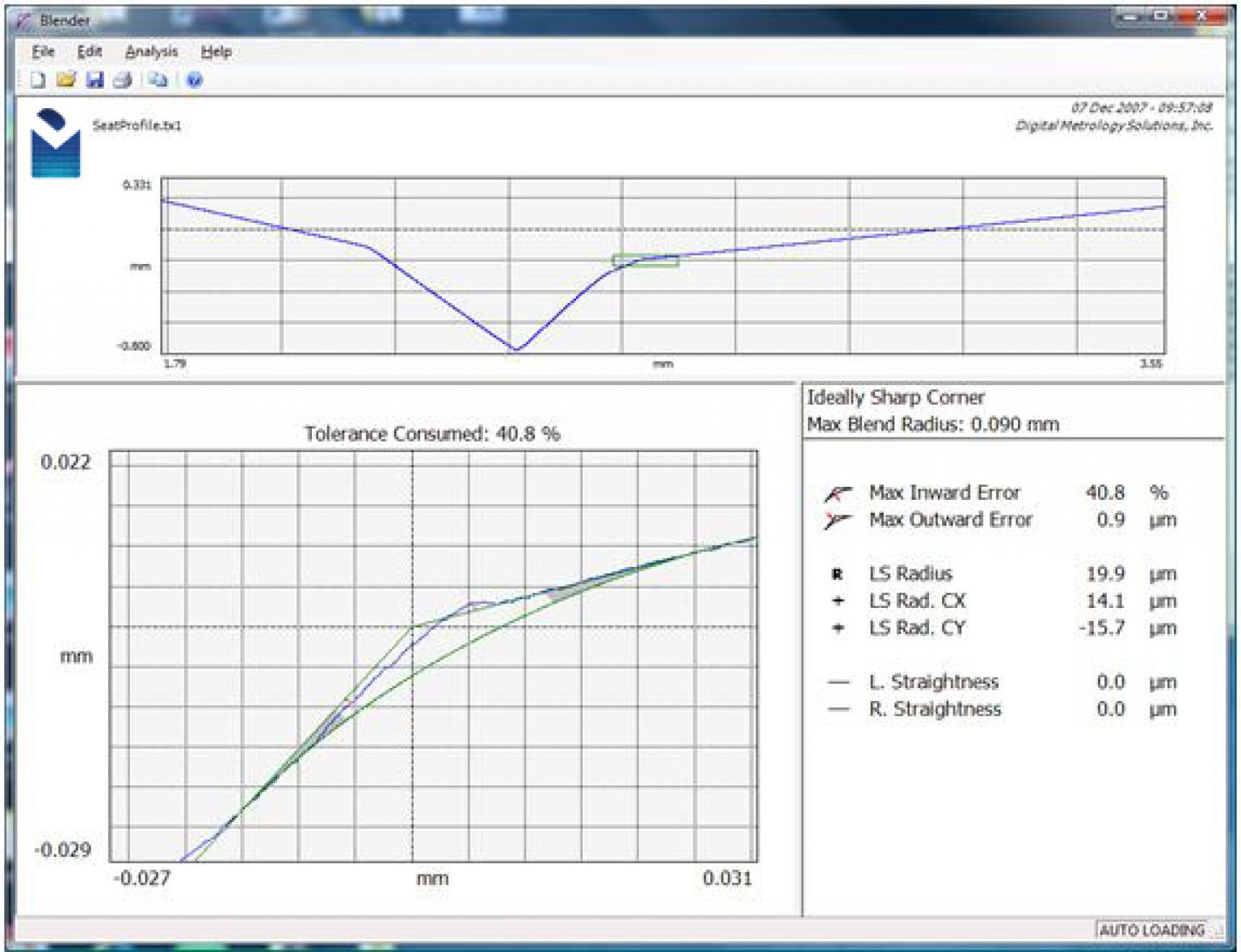 Blender Blend Radius Analysis Software Digital Metrology