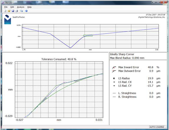 Digital Metrology Blender Blend and Edge Break Measurement Software