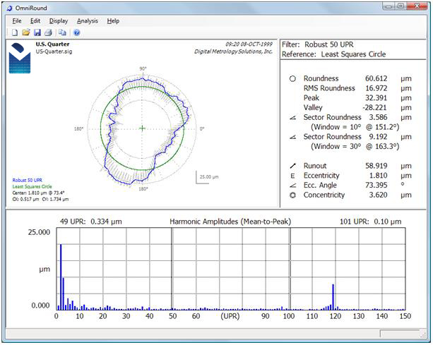 Digital Metrology OmniRound Roundness Flatness Runout Software 