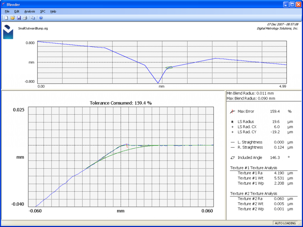 Digital Metrology Blender Corner Radius Measurement Software