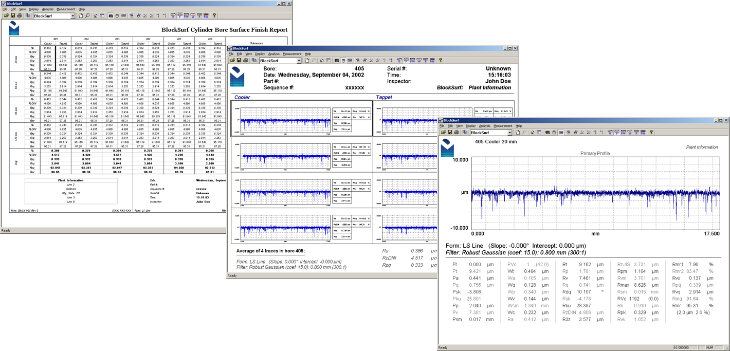 Digital Metrology-BlockSurf Engine Block Surface Texture Measurement and Analysis Software