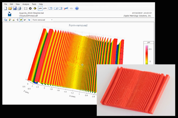 Digital Metrology 3D Printed Sample from 3D Surface Texture Measurement Data