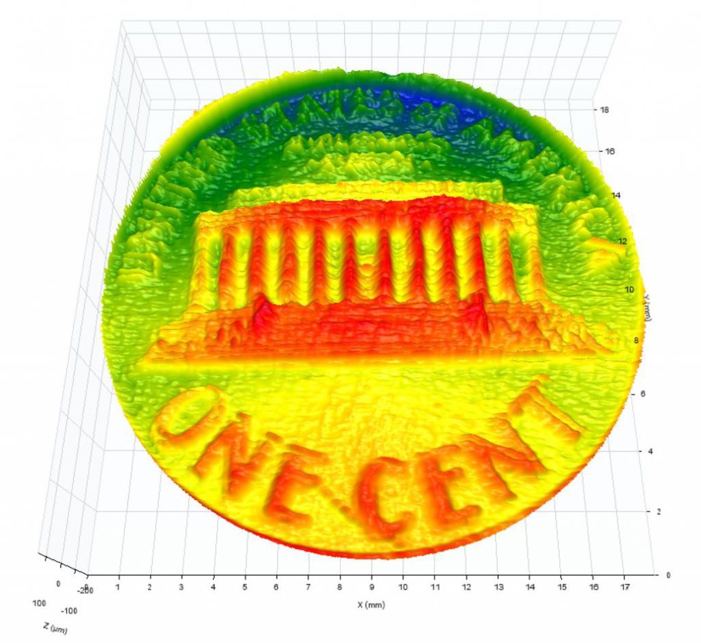 Digital Metrology - Line scanner image of a penny