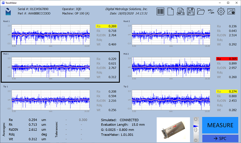 Digital Metrology TraceMaker Multiple Profile Measurement Software