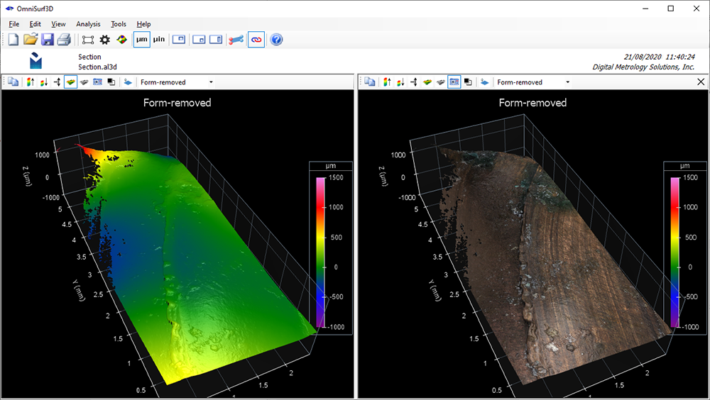 Areal 3D Surface Texture side by side comparison - Digital Metrology