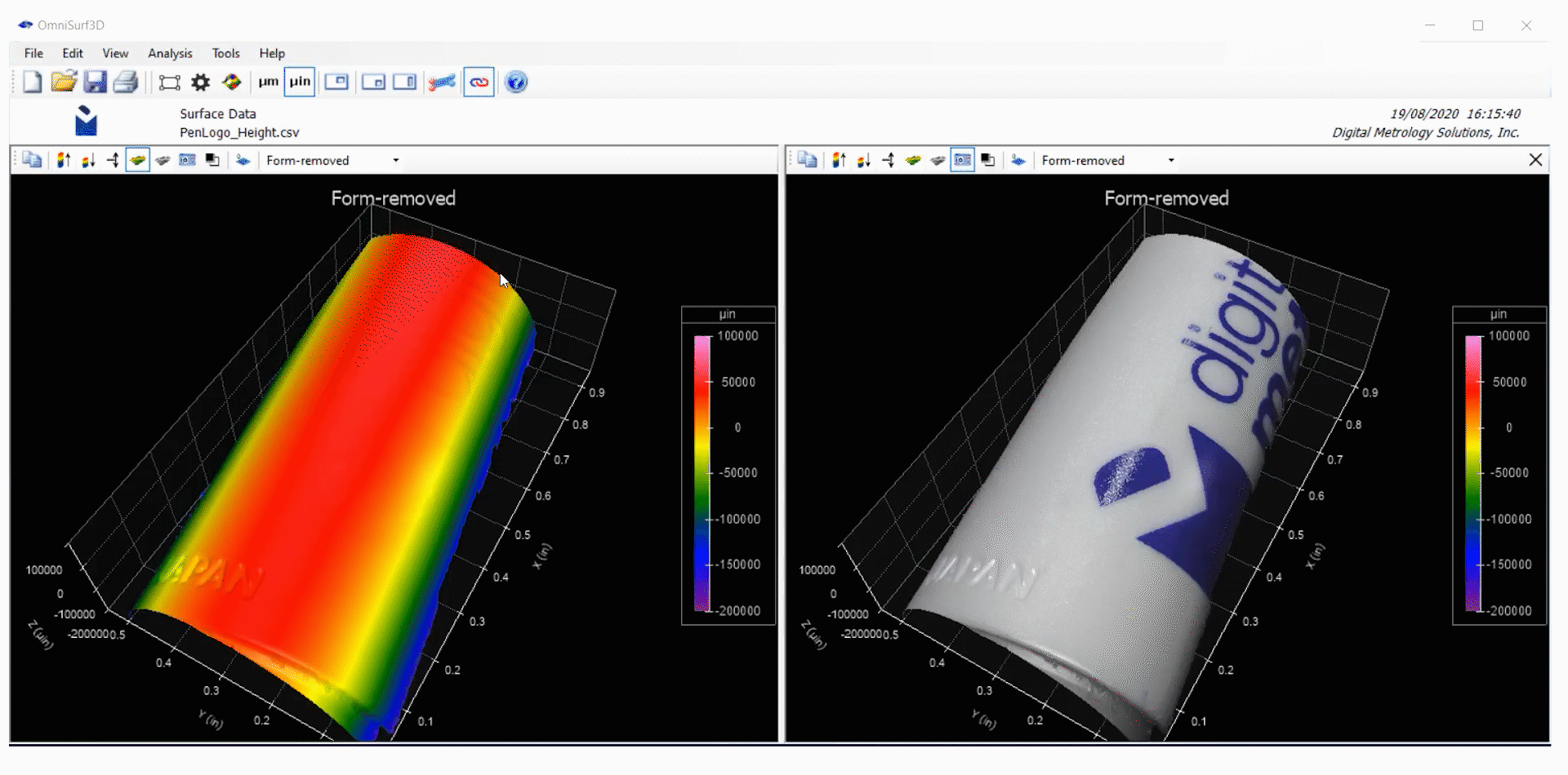 Areal 3D Surface Texture image overlay- Digital Metrology