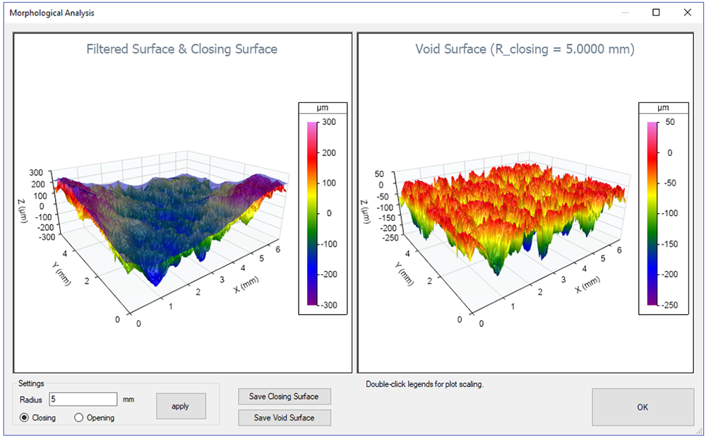 Digital Metrology OmniSurf3D Surface Analysis Software - Morphological Filters
