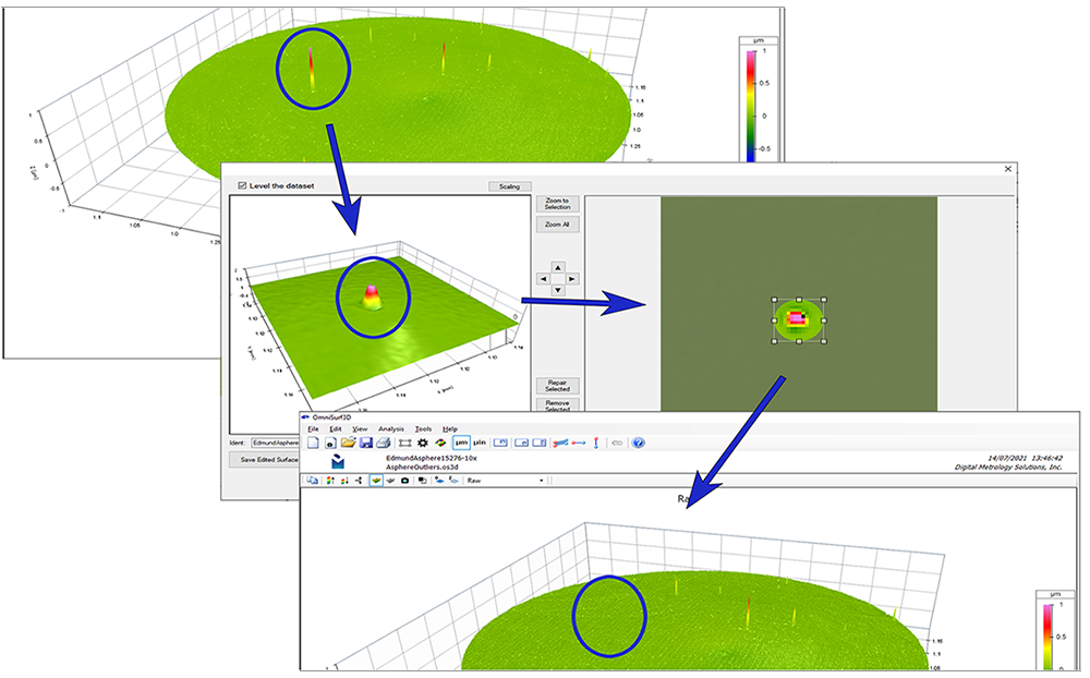 Digital Metrology OmniSurf3D Surface Texture Analysis Software - Surface Editor