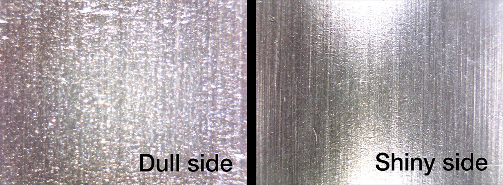 Aluminum Foil, Dull and Shiny Sides - Digital Metrology Surface Library
