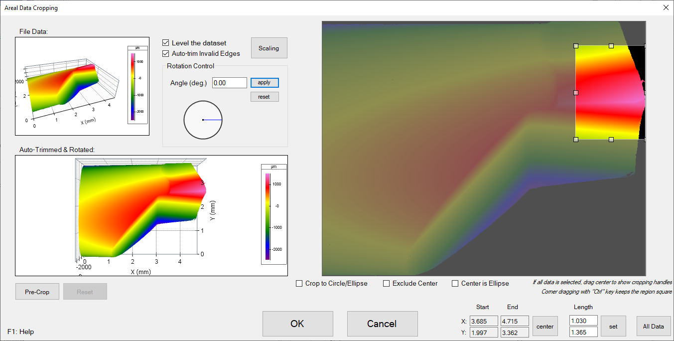 measuring a chipped cutting tool