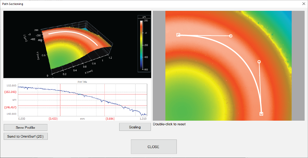 surface texture software - curved profile tool,omnisurf3d, digital metrology