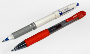 surface texture of rollerball pens measured with a GelSight tactile gage