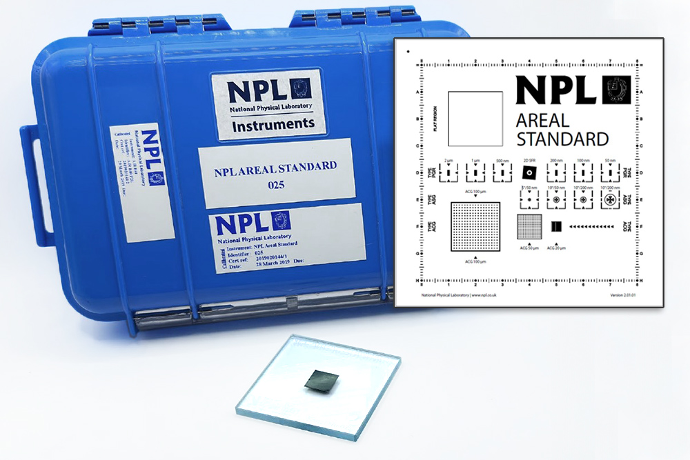 NPL Areal Standard Multiple surface geometries including steps, grids, seimens stars, instrument testing