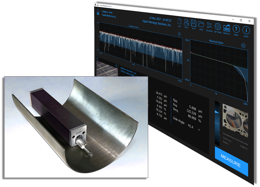 surface roughness measurement, stylus profilometer on a surface texture
