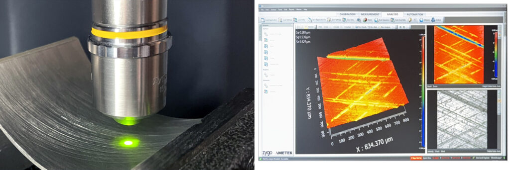surface roughness measurement, 3D optical profiler objective and 3D surface data.