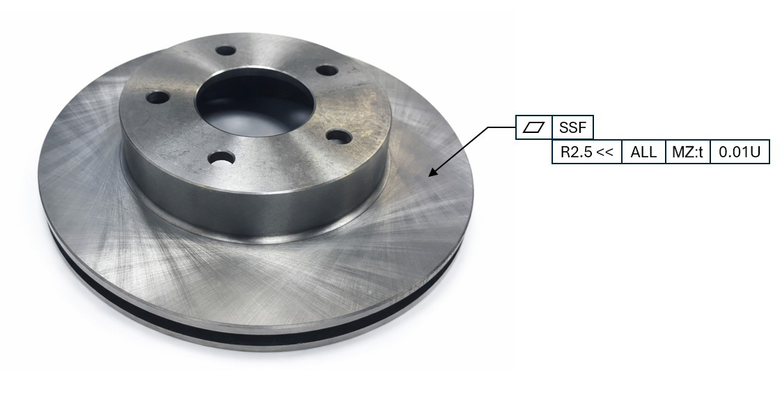 gd and t, measure flatness, flatness of brake rotor, asme y14.49, asme y14.5