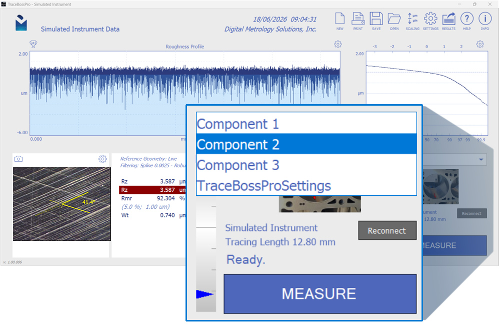 roughness gauge software, roughness gage software, tracebosspro surface roughness gage software and crosshatch analysis software