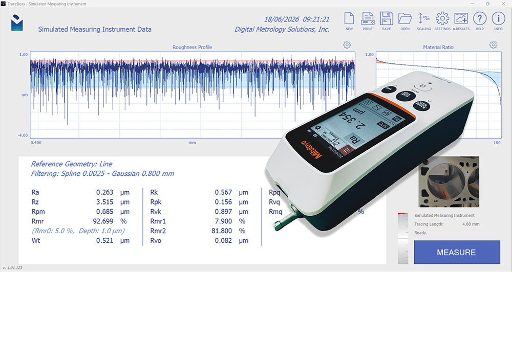 roughness gauge software, roughness gage software, TraceBoss surface roughness software, roughness gage software, roughness analysis software